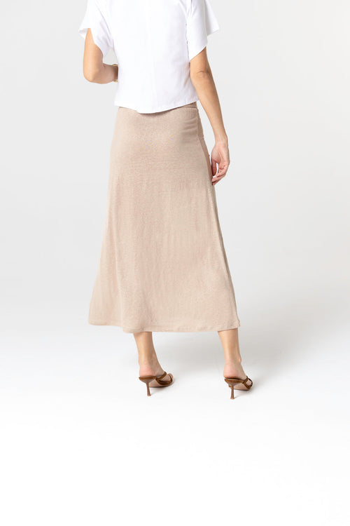 Jupe Beige en Lin / Elasthanne - MAJESTIC FILATURES