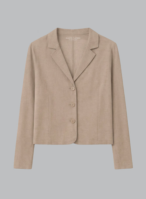 Chaqueta beige de manga larga en lino/elastano - MAJESTIC FILATURES