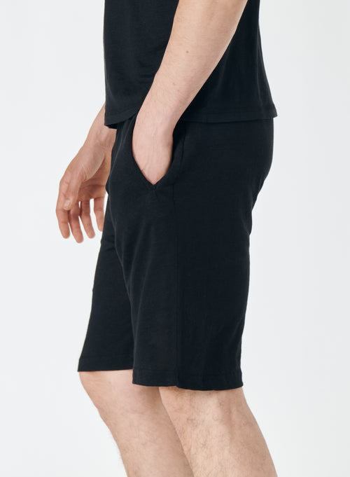 Short Noir en Lin / Elasthanne - MAJESTIC FILATURES