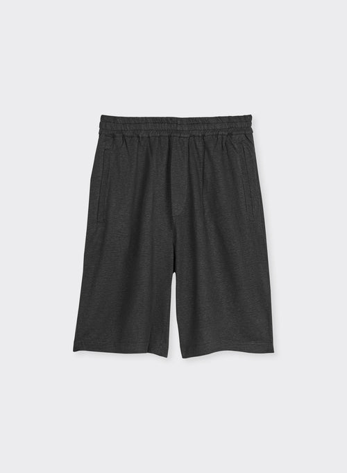 Short Noir en Lin / Elasthanne - MAJESTIC FILATURES