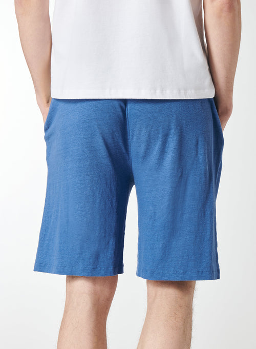 Shorts Bleu en Lin / Elasthanne - MAJESTIC FILATURES