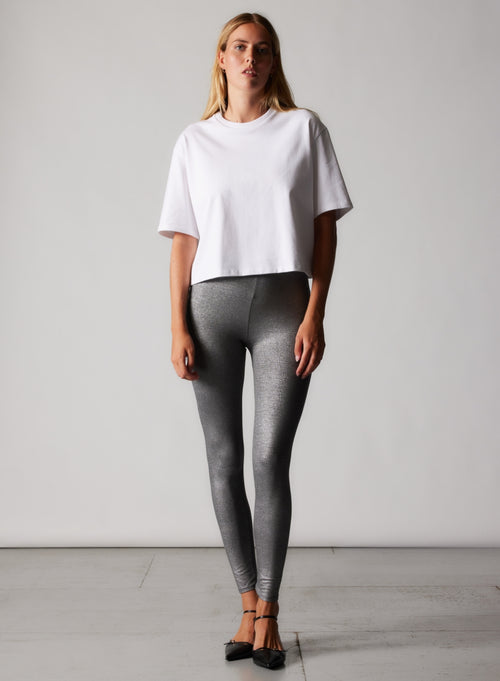Pantalón jaspeado© antracita en viscosa y elastano - MAJESTIC FILATURES