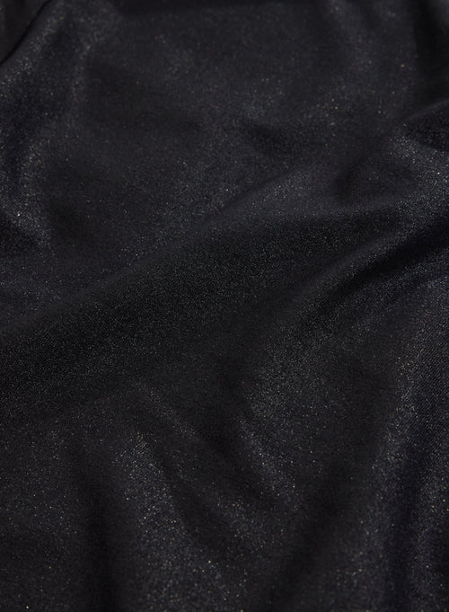 Schwarze, gerade Pailletten-Hose aus Viskose und Elasthan - MAJESTIC FILATURES