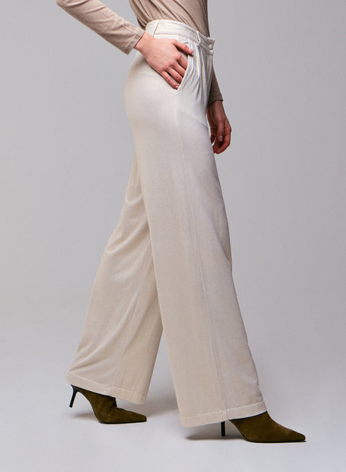 White Viscose/Elastane Pants - MAJESTIC FILATURES