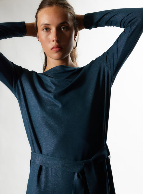 Robe Haute mer Col Bateau Manches Longues en Viscose et Élasthanne - MAJESTIC FILATURES