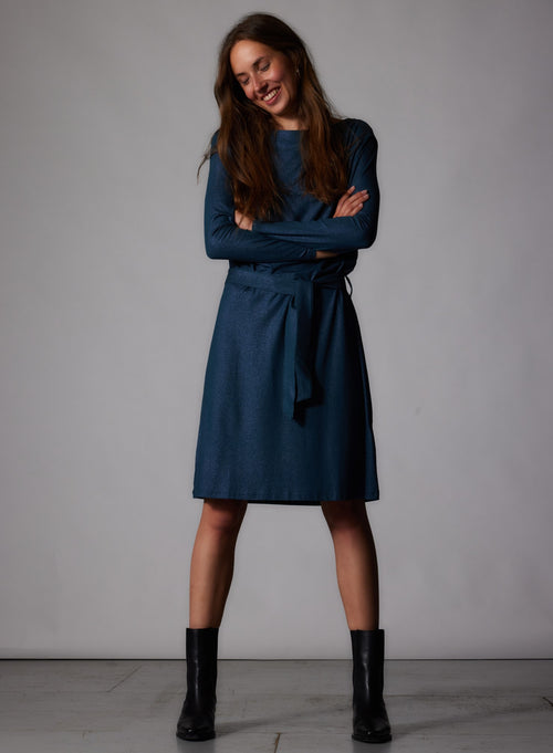 Robe Haute mer Col Bateau Manches Longues en Viscose et Élasthanne - MAJESTIC FILATURES