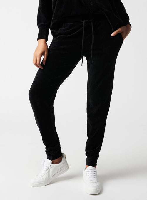 Black Cotton/Modal/Elastane Pants - MAJESTIC FILATURES