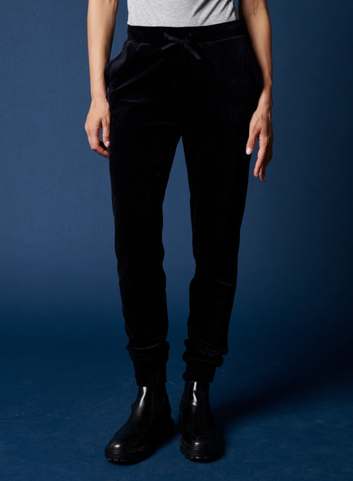 Navy pants in cotton / modal / elastane - MAJESTIC FILATURES