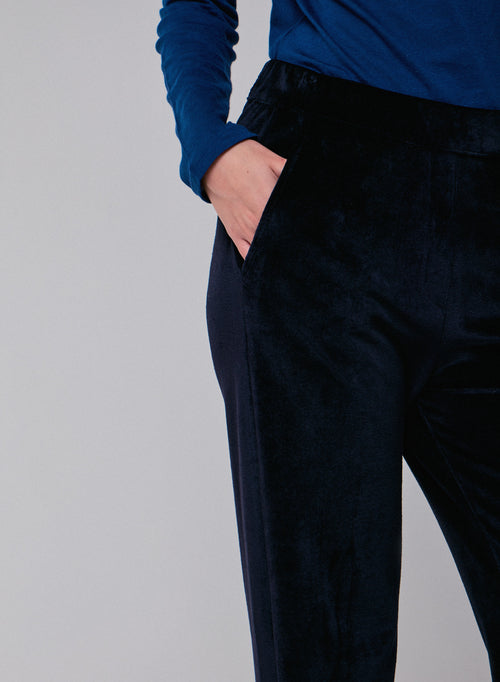 Pantalon Marine Droit en Velours - MAJESTIC FILATURES