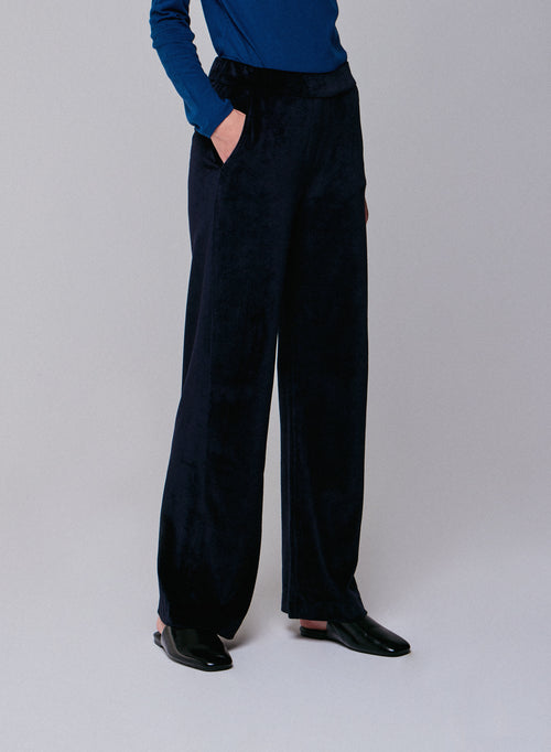 Pantalon Marine Droit en Velours - MAJESTIC FILATURES