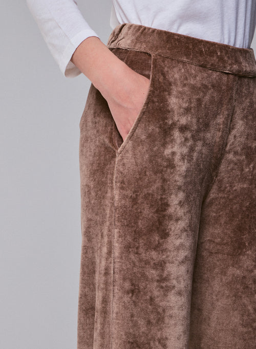 Pantalon Beige en Coton Organique / Modal / Elasthanne - MAJESTIC FILATURES