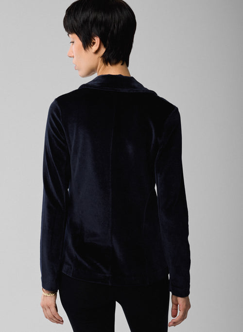 Veste Marine Manches Longues en Coton Organique / Modal / Elasthanne - MAJESTIC FILATURES