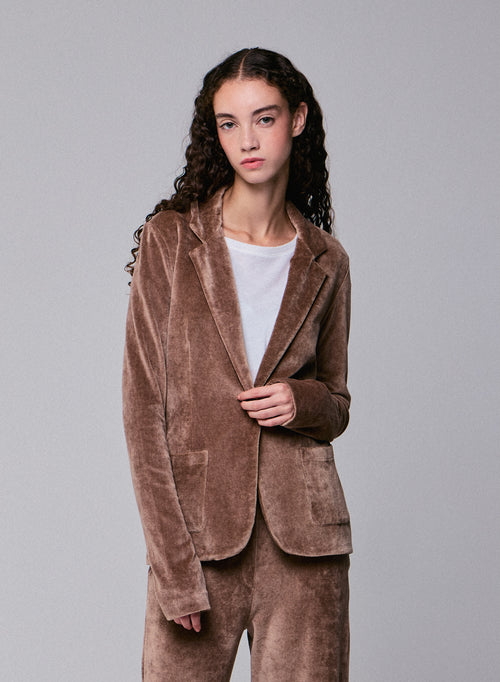 Chaqueta Beige Chaqueta de Manga Larga en Algodón Orgánico / Modal / Elastano - MAJESTIC FILATURES