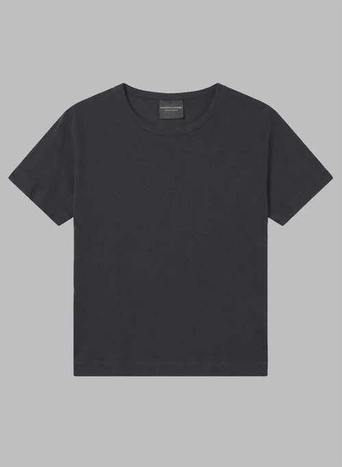 T-shirt Noir Col Rond Manches Courtes en Coton / Elasthanne - MAJESTIC FILATURES