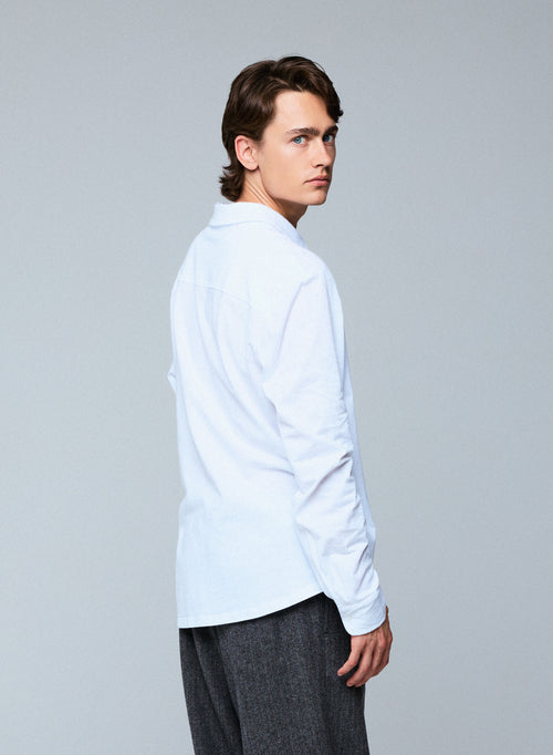 Chemise Blanche Manches Longues en Coton Organique et Elasthanne - MAJESTIC FILATURES