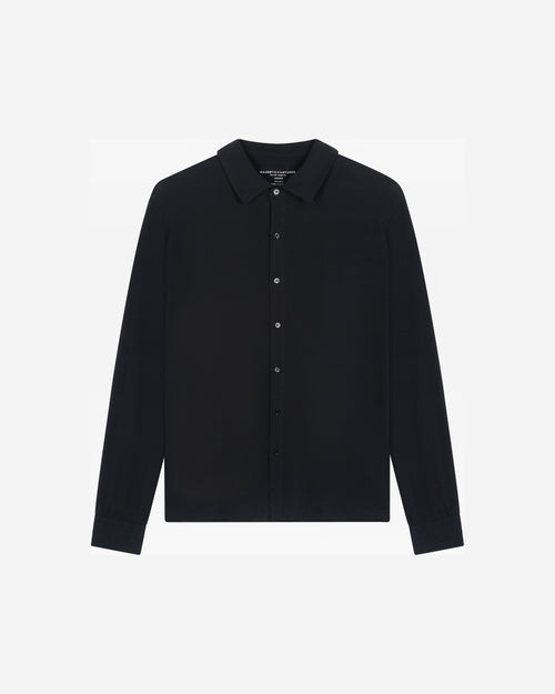 Chemise Noire Manches Longues - MAJESTIC FILATURES