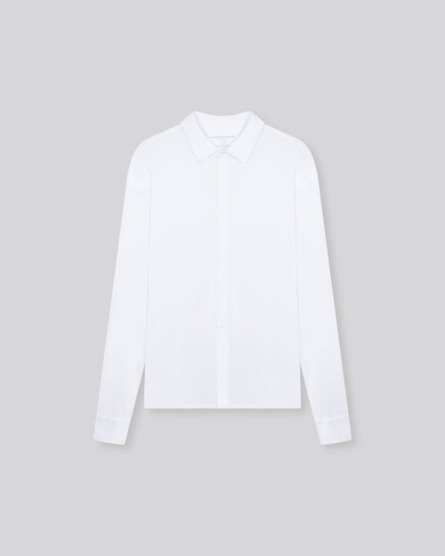 Chemise Blanche Manches Longues en Coton Organique et Elasthanne - MAJESTIC FILATURES