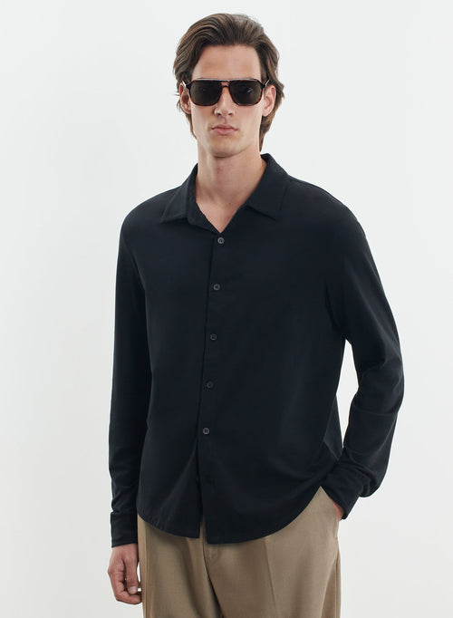 Black Long Sleeve Shirt - MAJESTIC FILATURES