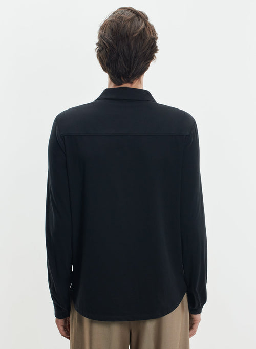 Black Long Sleeve Shirt - MAJESTIC FILATURES