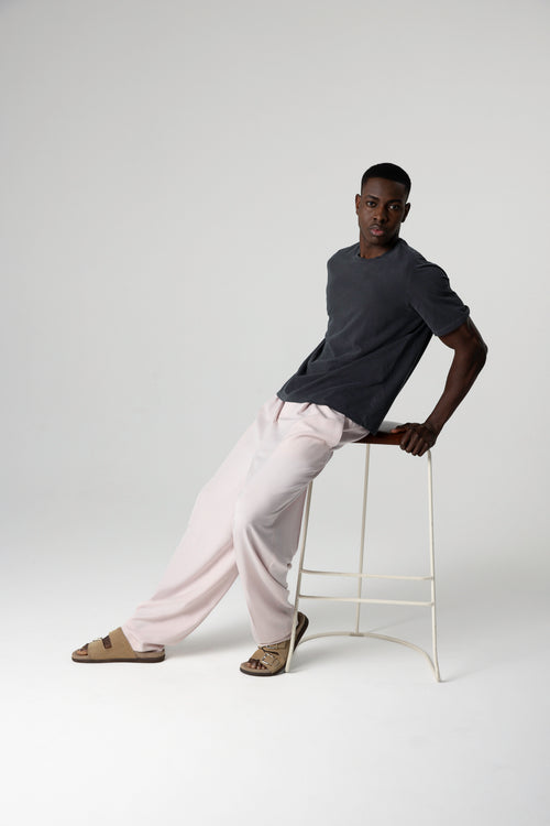 T-shirt Noir Col Rond Manches Courtes en Coton organique / Elasthanne - MAJESTIC FILATURES