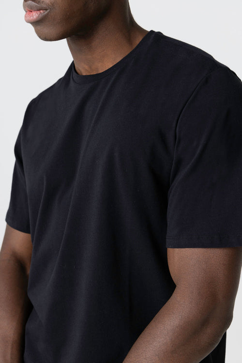 T-Shirt mit Rundhalsausschnitt und kurzen Ärmeln aus Baumwolle / Elasthan - MAJESTIC FILATURES