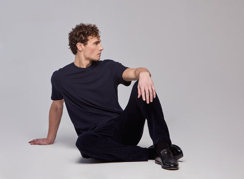 Harold T-Shirt Rundhalsausschnitt kurzen Ärmeln aus Baumwolle / Elastan - MAJESTIC FILATURES