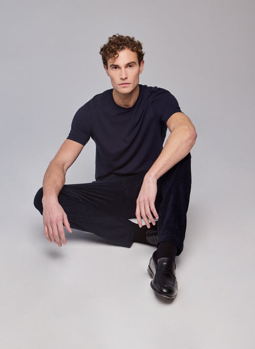 Harold T-Shirt Rundhalsausschnitt kurzen Ärmeln aus Baumwolle / Elastan - MAJESTIC FILATURES