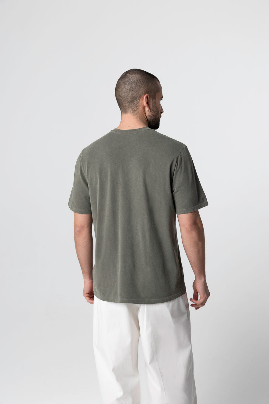 T-shirt L'Essentiel sauge col rond à manches courtes Homme