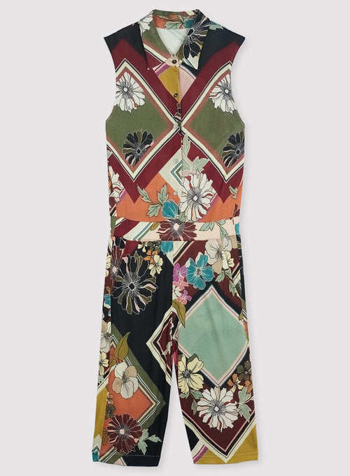 Blush Jumpsuit Sleeveless Collarless Shirt - MAJESTIC FILATURES