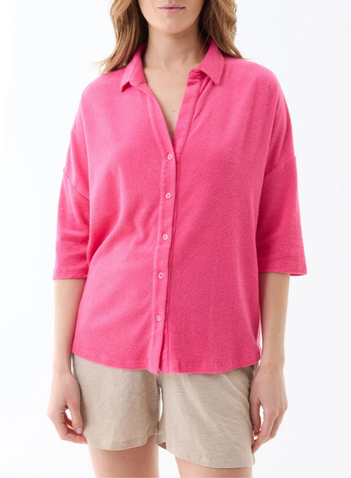 Chemise Flamingo Manches Coudes en Coton / Modal - MAJESTIC FILATURES