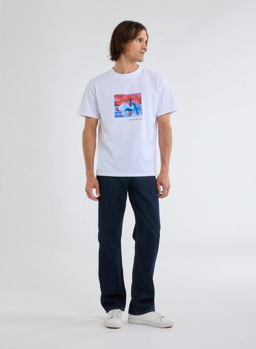 Kurzärmeliges T-Shirt mit Rundhalsausschnitt aus Bio-Baumwolle / recycelter© Baumwolle - MAJESTIC FILATURES
