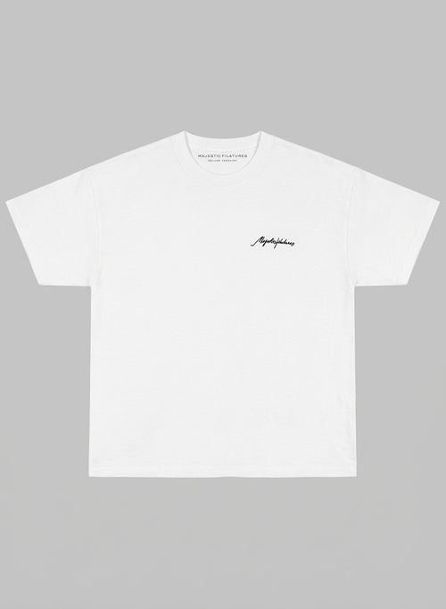 T-shirt Blanc Col Rond Manches Courtes en Coton Organique / Coton Recyclé - MAJESTIC FILATURES