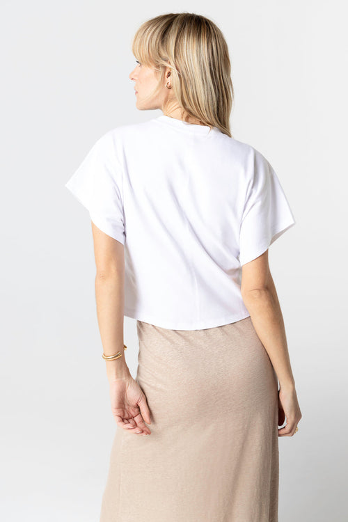 Camiseta blanca de cuello redondo y manga corta de algodón orgánico / algodón reciclado - MAJESTIC FILATURES