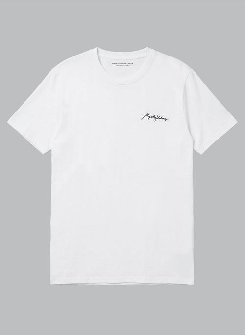 T-shirt Blanc Col Rond Manches Courtes en Coton Organique / Coton Recyclé - MAJESTIC FILATURES