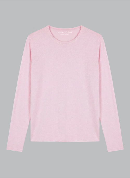 Camiseta Blossom cuello redondo y mangas largas de cachemira - MAJESTIC FILATURES