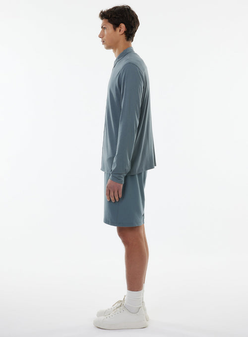 Blue Long Sleeve Shirt - MAJESTIC FILATURES
