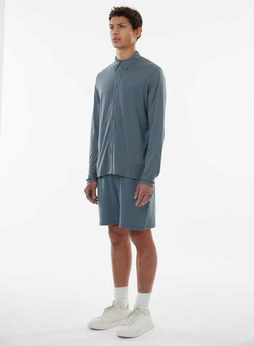 Blue Long Sleeve Shirt - MAJESTIC FILATURES