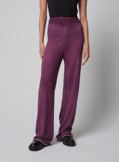 Purple cashmere pants - MAJESTIC FILATURES