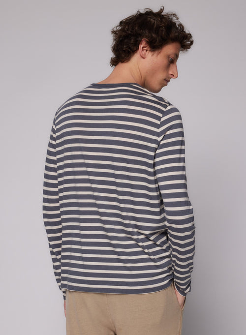 "Camiseta cuello redondo de manga larga de Lyocel/Tencel/ Algodón" - MAJESTIC FILATURES