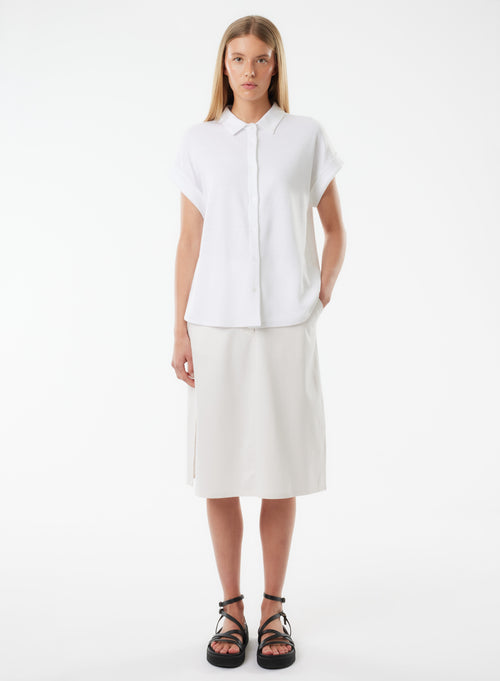 Camisa blanca de manga corta de lino / algodón orgánico - MAJESTIC FILATURES