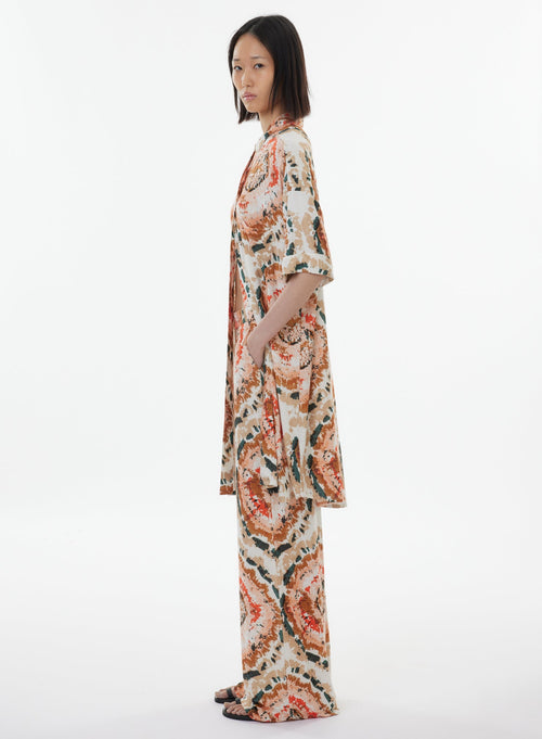 Chemisier Verte Manches Courtes en Viscose / Lin / Elasthanne - MAJESTIC FILATURES