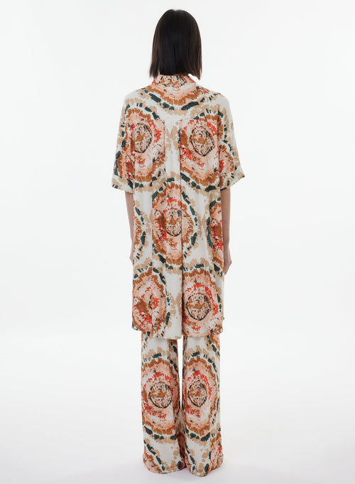 Chemisier Verte Manches Courtes en Viscose / Lin / Elasthanne - MAJESTIC FILATURES