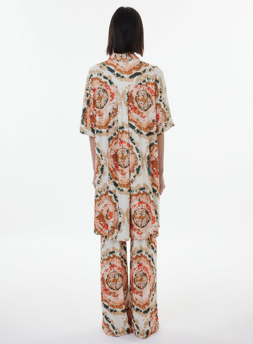 Chemisier Verte Manches Courtes en Viscose / Lin / Elasthanne - MAJESTIC FILATURES