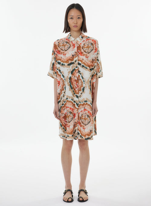 Chemisier Verte Manches Courtes en Viscose / Lin / Elasthanne - MAJESTIC FILATURES