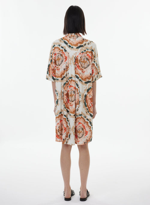 Chemisier Verte Manches Courtes en Viscose / Lin / Elasthanne - MAJESTIC FILATURES