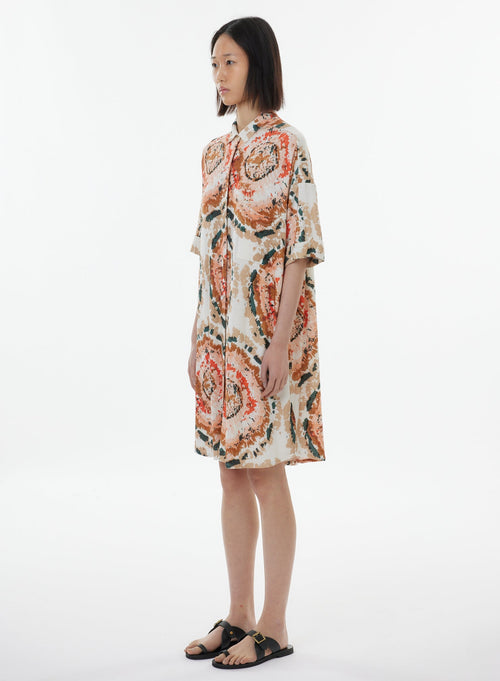 Chemisier Verte Manches Courtes en Viscose / Lin / Elasthanne - MAJESTIC FILATURES