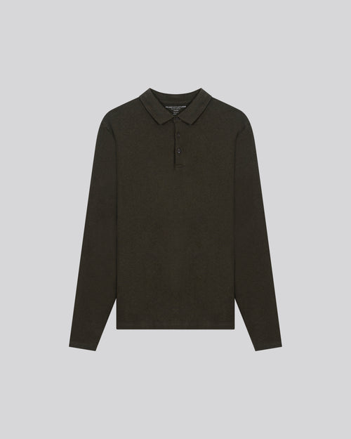 Polo Vert Polo Manches Longues en Coton organique - MAJESTIC FILATURES
