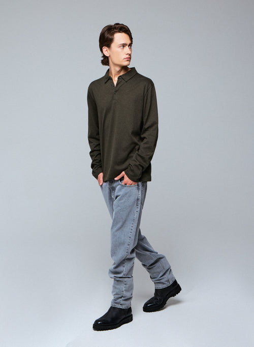 Polo Vert Polo Manches Longues en Coton organique - MAJESTIC FILATURES