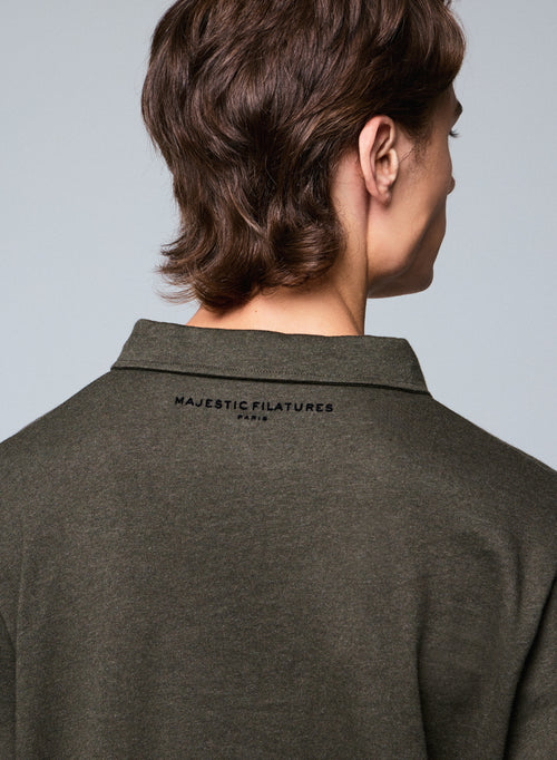 Polo Vert Polo Manches Longues en Coton organique - MAJESTIC FILATURES