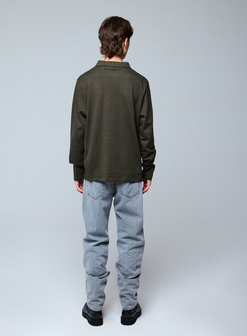 Polo Vert Polo Manches Longues en Coton organique - MAJESTIC FILATURES